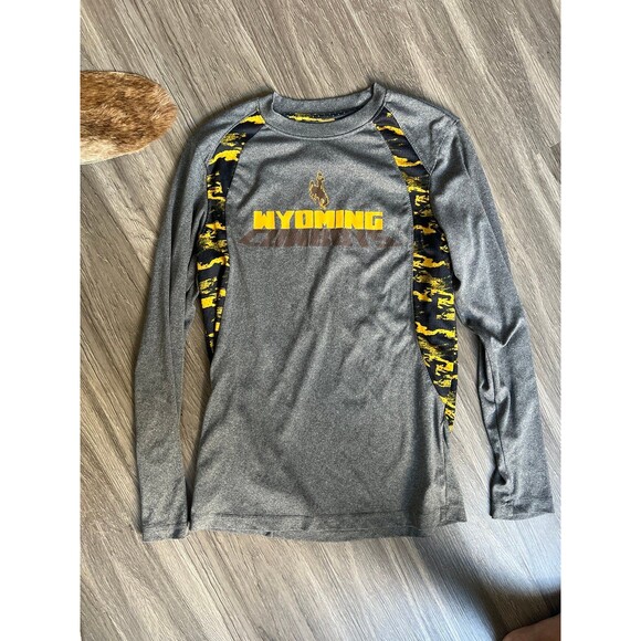 Wyoming Cowboys Bucking horse university of Wyoming Pokes size S-M long sleeve - Picture 1 of 3